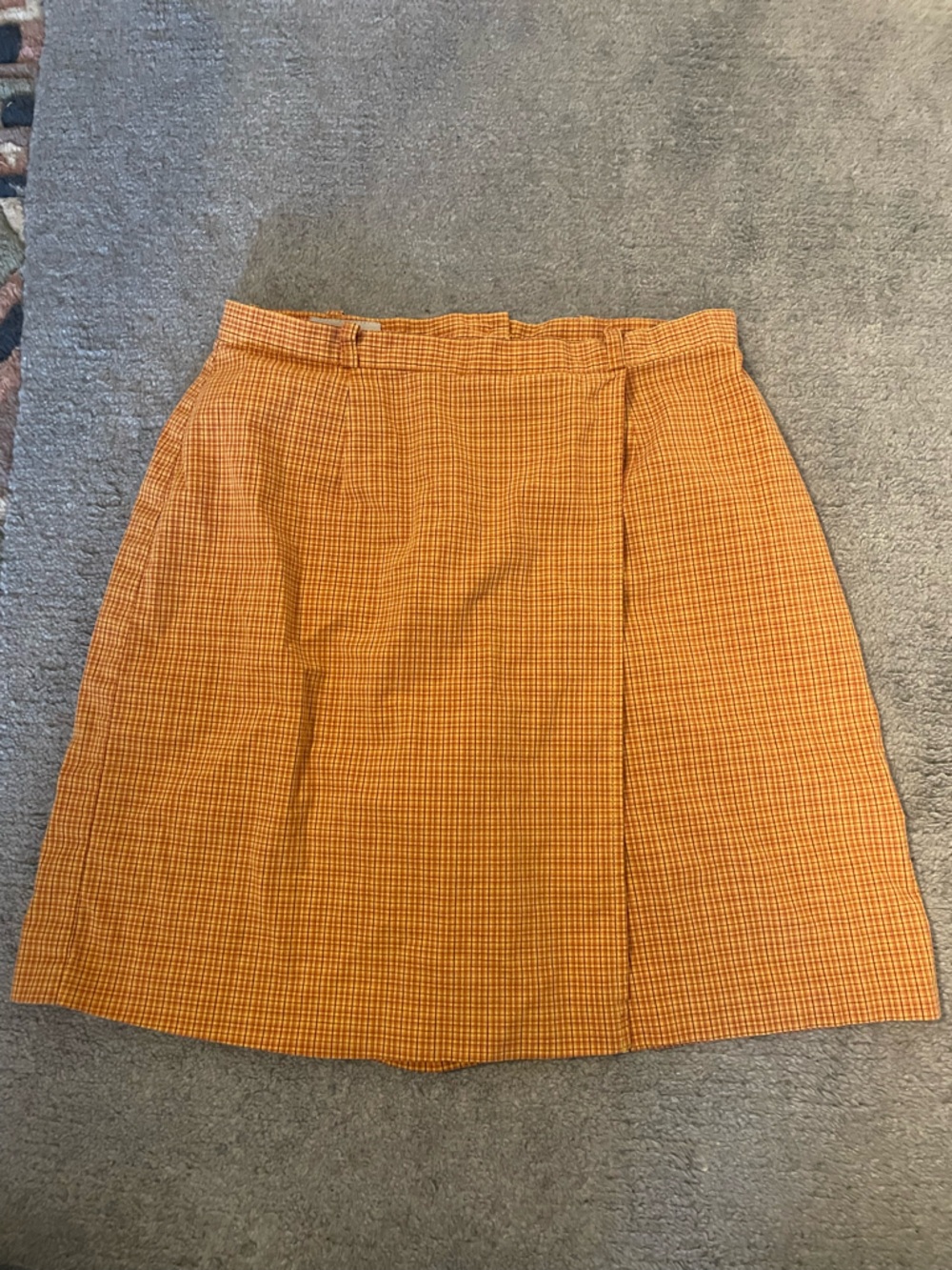 Vintage Orange Check Cotton Skort